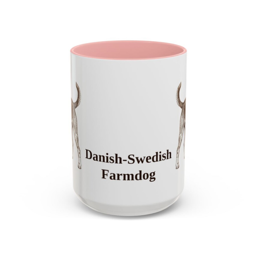 15oz Danish-Swedish Farmdog Mug, Pink, front view