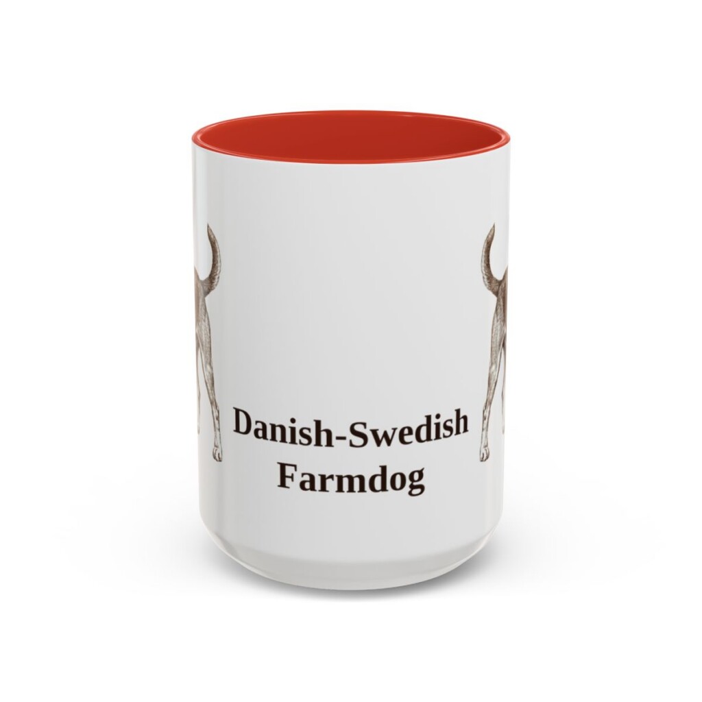 15oz Danish-Swedish Farmdog Mug, Red, front view