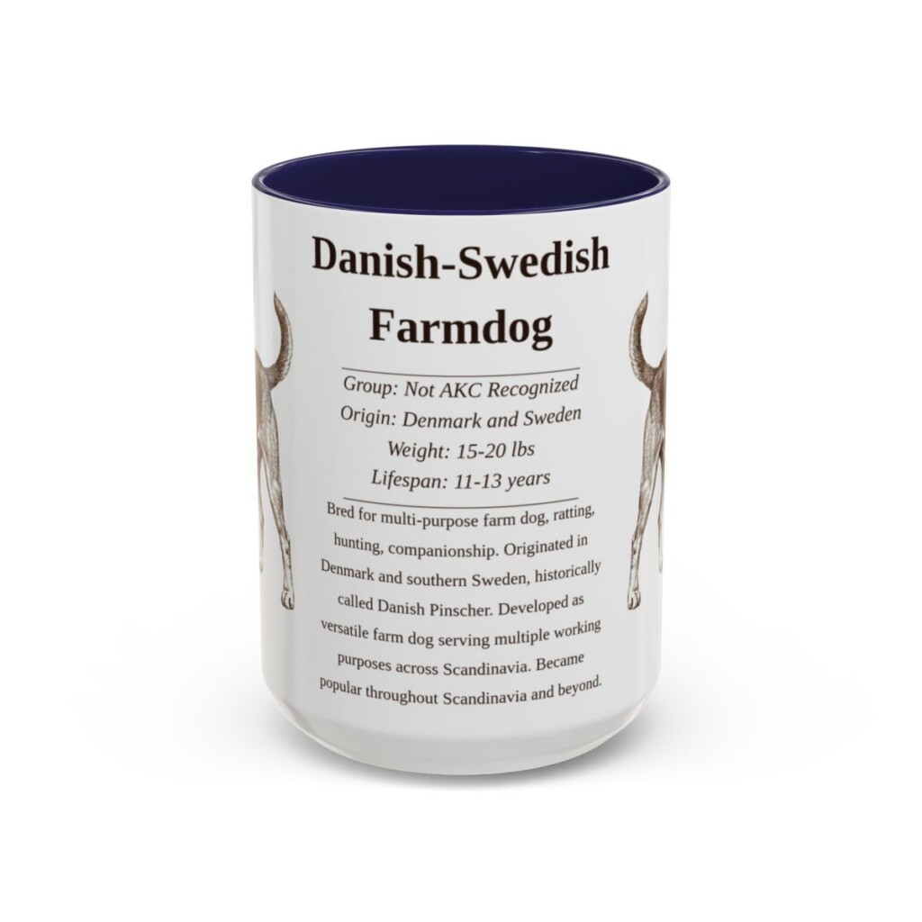 15oz-danish-swedish-farmdog-mug-writeup-navy 15oz Danish-Swedish Farmdog Mug, Navy, front view