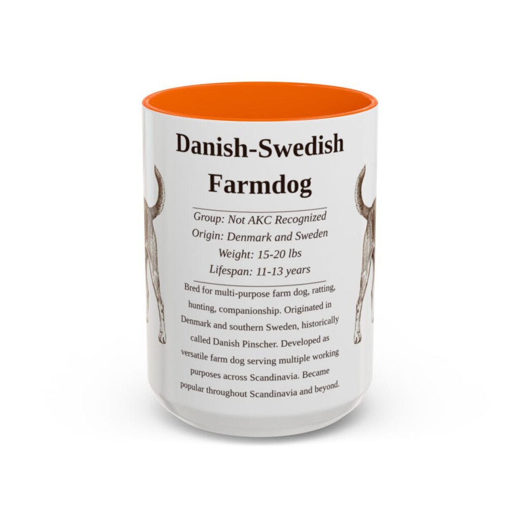 15oz-danish-swedish-farmdog-mug-writeup-orange 15oz Danish-Swedish Farmdog Mug, Orange, front view