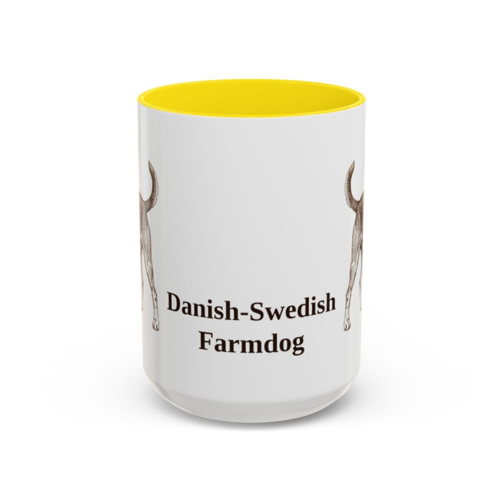 15oz Danish-Swedish Farmdog Mug, Yellow, front view
