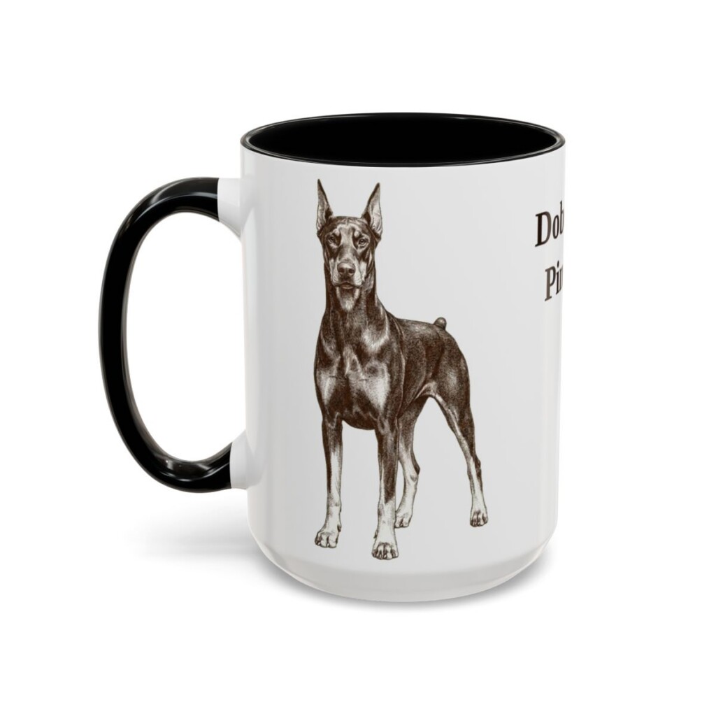 15oz-doberman-pinscher-mug-black-left 15oz Doberman Pinscher Mug, Black, left side view