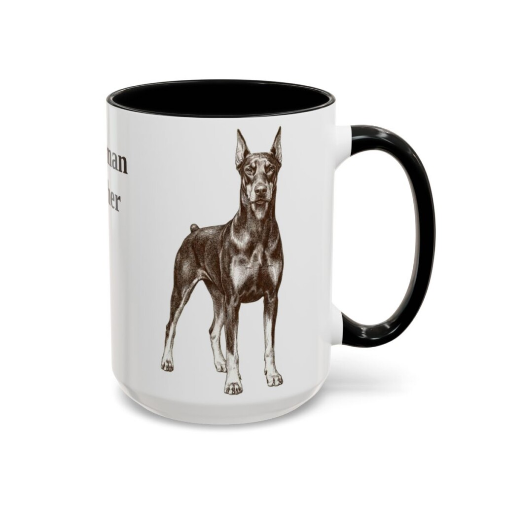 15oz-doberman-pinscher-mug-black-right 15oz Doberman Pinscher Mug, Black, right side view
