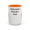 15oz Doberman Pinscher Dog Dad Mug, Orange, front view