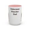 15oz Doberman Pinscher Dog Dad Mug, Pink, front view