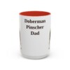 15oz Doberman Pinscher Dog Dad Mug, Red, front view