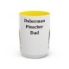 15oz Doberman Pinscher Dog Dad Mug, Yellow, front view