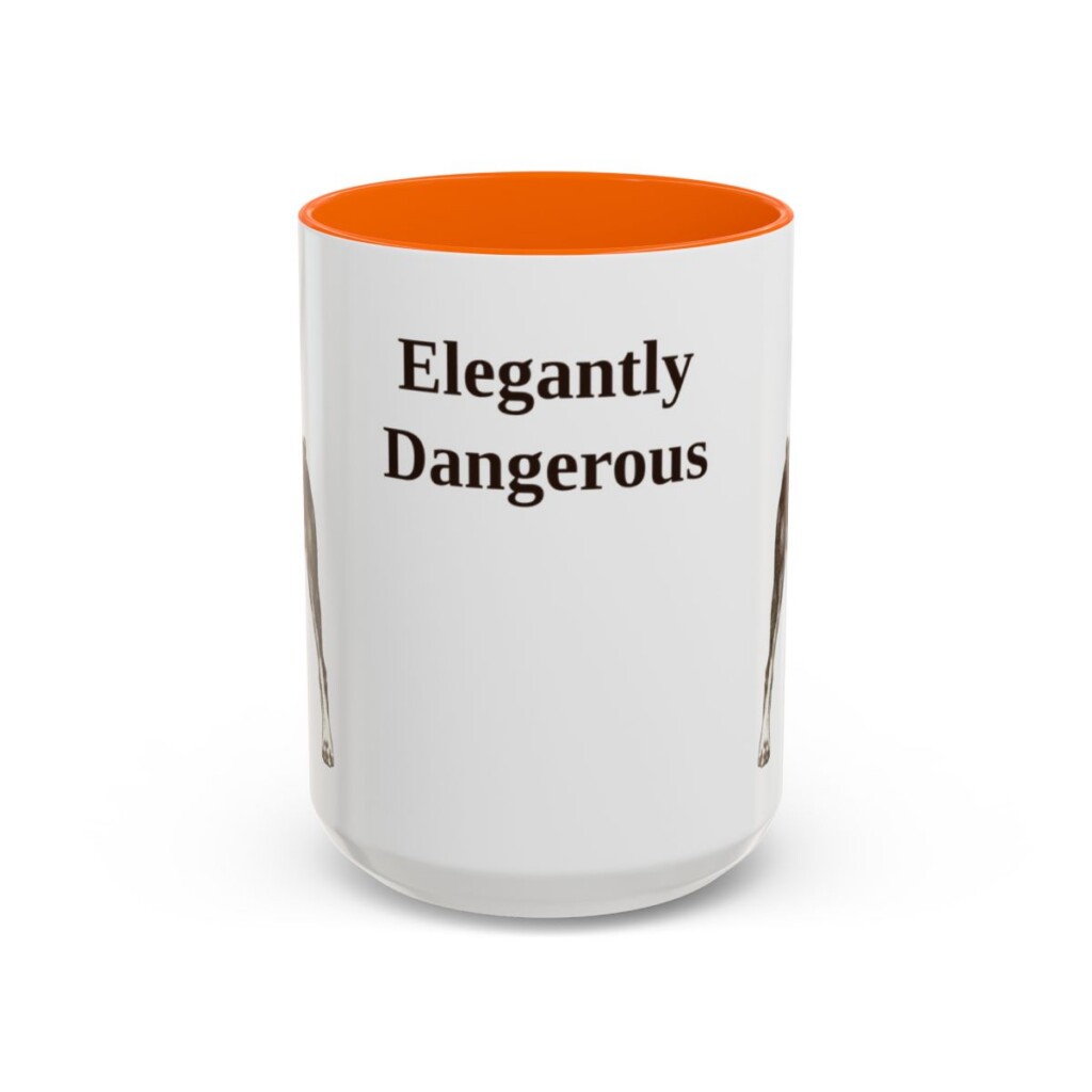 15oz-doberman-pinscher-mug-humor-orange 15oz Funny Doberman Pinscher Mug, Orange, front view