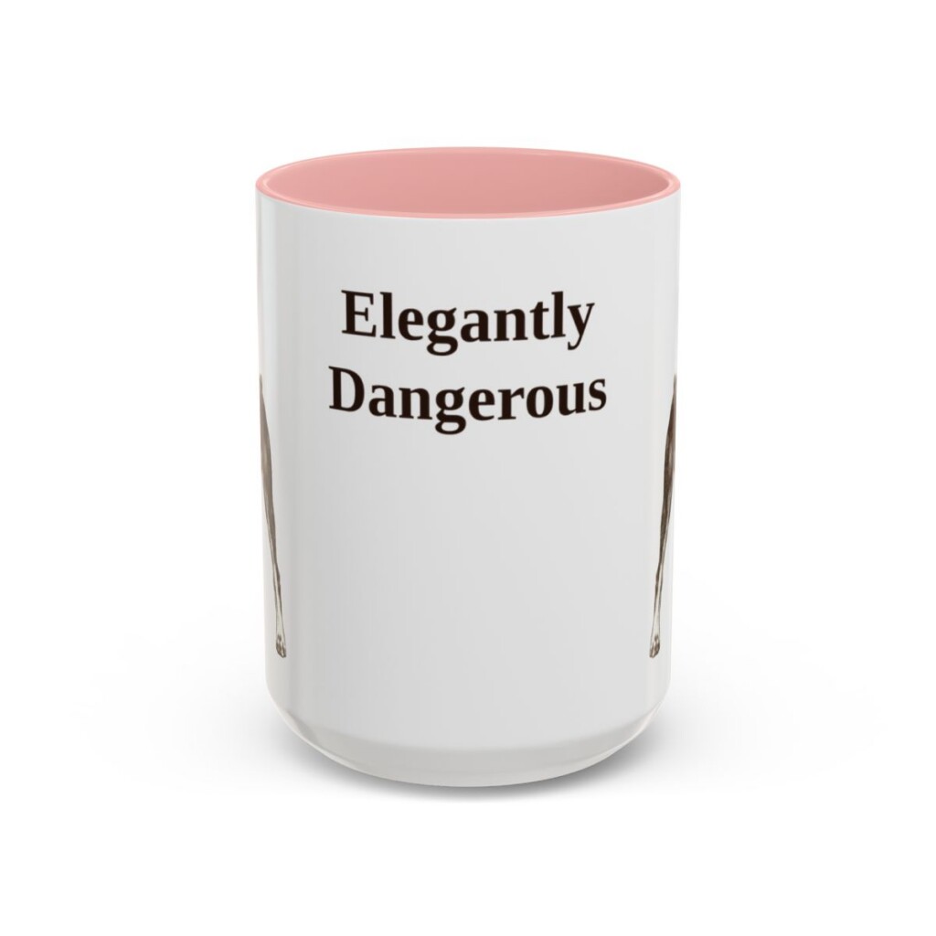 15oz-doberman-pinscher-mug-humor-pink 15oz Funny Doberman Pinscher Mug, Pink, front view