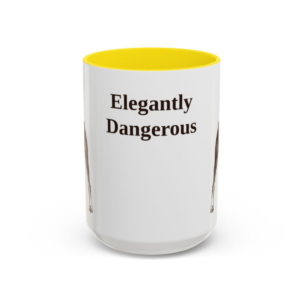 15oz-doberman-pinscher-mug-humor-yellow 15oz Funny Doberman Pinscher Mug, Yellow, front view