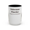 15oz Doberman Pinscher Latin Mug, Black, front view