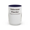 15oz Doberman Pinscher Latin Mug, Navy, front view