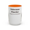 15oz Doberman Pinscher Latin Mug, Orange, front view
