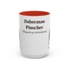 15oz Doberman Pinscher Latin Mug, Red, front view