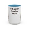 15oz Doberman Pinscher Dog Mom Mug, Light Blue, front view