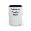 15oz Doberman Pinscher Dog Mom Mug, Navy, front view