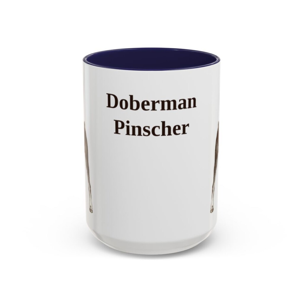 15oz-doberman-pinscher-mug-navy 15oz Doberman Pinscher Mug, Navy, front view