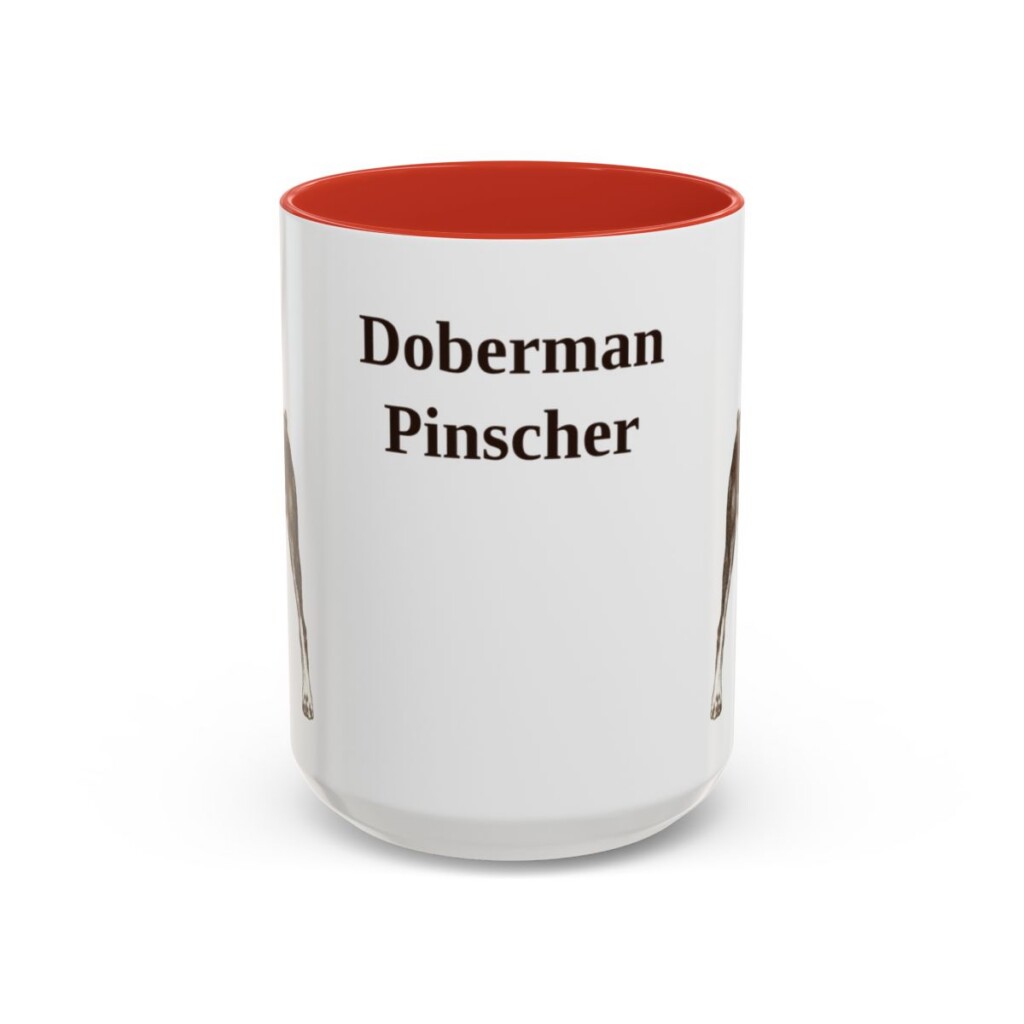 15oz-doberman-pinscher-mug-red 15oz Doberman Pinscher Mug, Red, front view