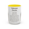 15oz Doberman Pinscher Mug, Yellow, front view