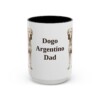 15oz Dogo Argentino Dog Dad Mug, Black, front view