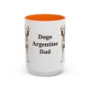 15oz Dogo Argentino Dog Dad Mug, Orange, front view