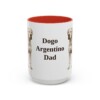 15oz Dogo Argentino Dog Dad Mug, Red, front view