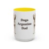 15oz Dogo Argentino Dog Dad Mug, Yellow, front view