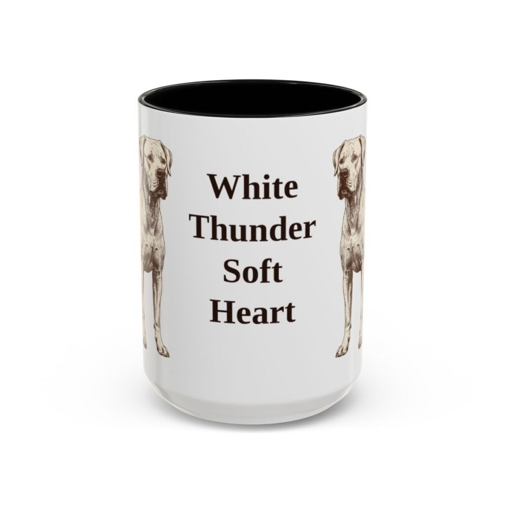 15oz Funny Dogo Argentino Mug, Black, front view