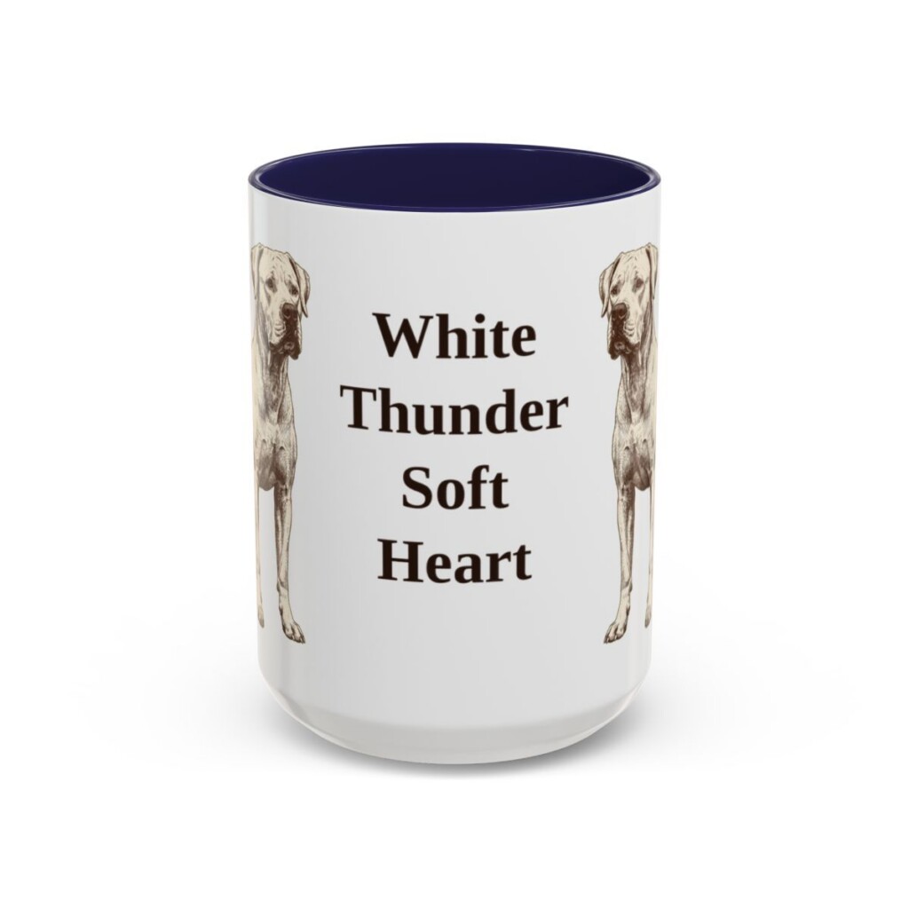 15oz Funny Dogo Argentino Mug, Navy, front view