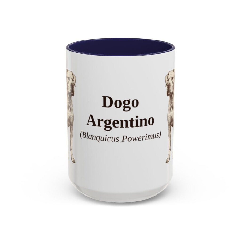15oz-dogo-argentino-mug-latin-navy 15oz Dogo Argentino Latin Mug, Navy, front view