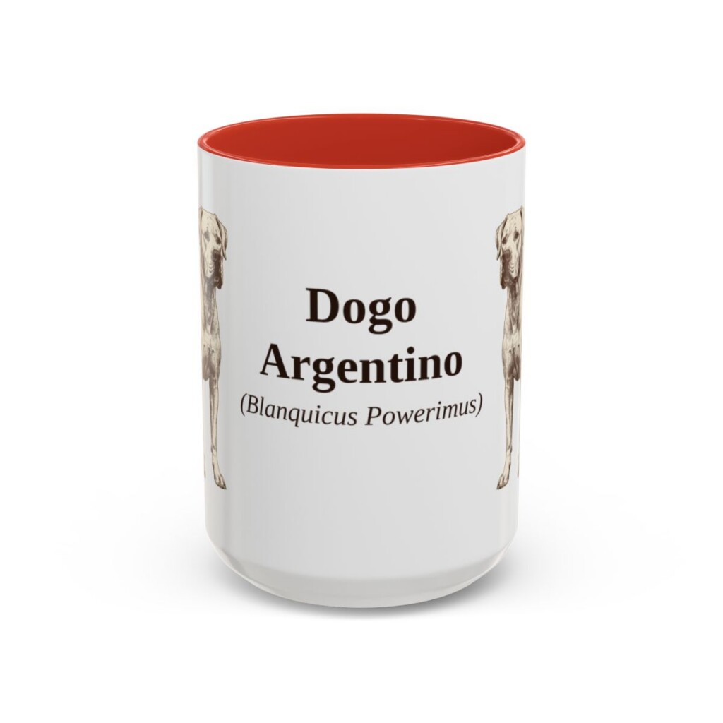 15oz-dogo-argentino-mug-latin-red 15oz Dogo Argentino Latin Mug, Red, front view