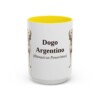 15oz-dogo-argentino-mug-latin-yellow 15oz Dogo Argentino Latin Mug, Yellow, front view