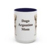 15oz Dogo Argentino Dog Mom Mug, Navy, front view
