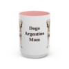 15oz Dogo Argentino Dog Mom Mug, Pink, front view