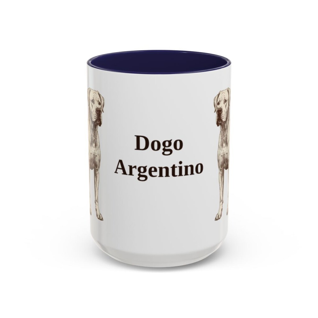 15oz-dogo-argentino-mug-navy 15oz Dogo Argentino Mug, Navy, front view