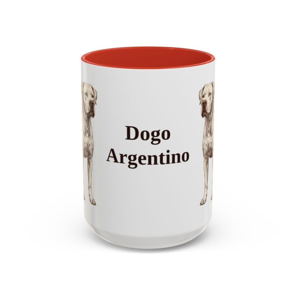15oz-dogo-argentino-mug-red 15oz Dogo Argentino Mug, Red, front view