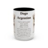 15oz Dogo Argentino Mug, Black, front view