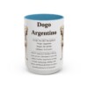 15oz Dogo Argentino Mug, Light Blue, front view