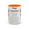 15oz Dogo Argentino Mug, Orange, front view