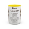 15oz Dogo Argentino Mug, Yellow, front view