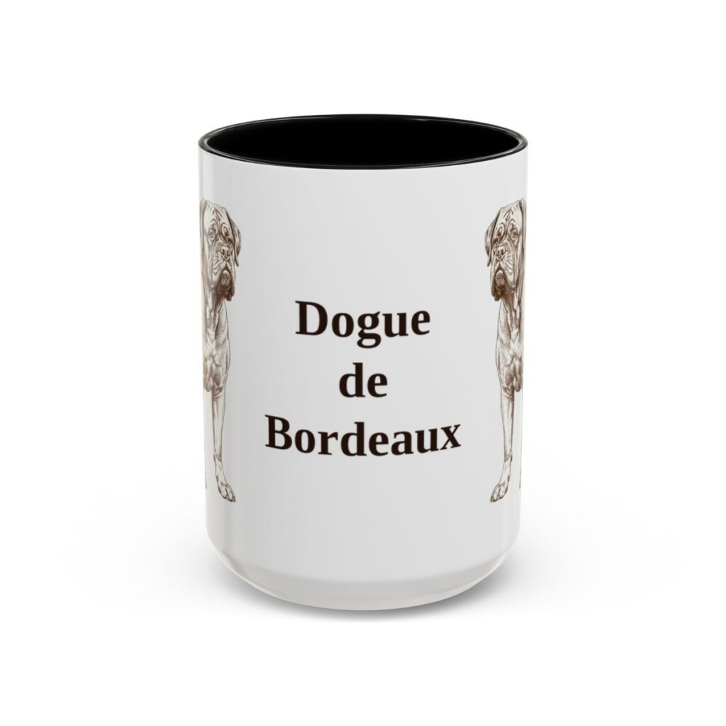 15oz-dogue-de-bordeaux-mug-black-front 15oz Dogue de Bordeaux Mug, Black, front view