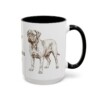 15oz Dogue de Bordeaux Dog Dad Mug, Black, right side view