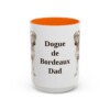 15oz Dogue de Bordeaux Dog Dad Mug, Orange, front view