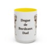 15oz Dogue de Bordeaux Dog Dad Mug, Yellow, front view