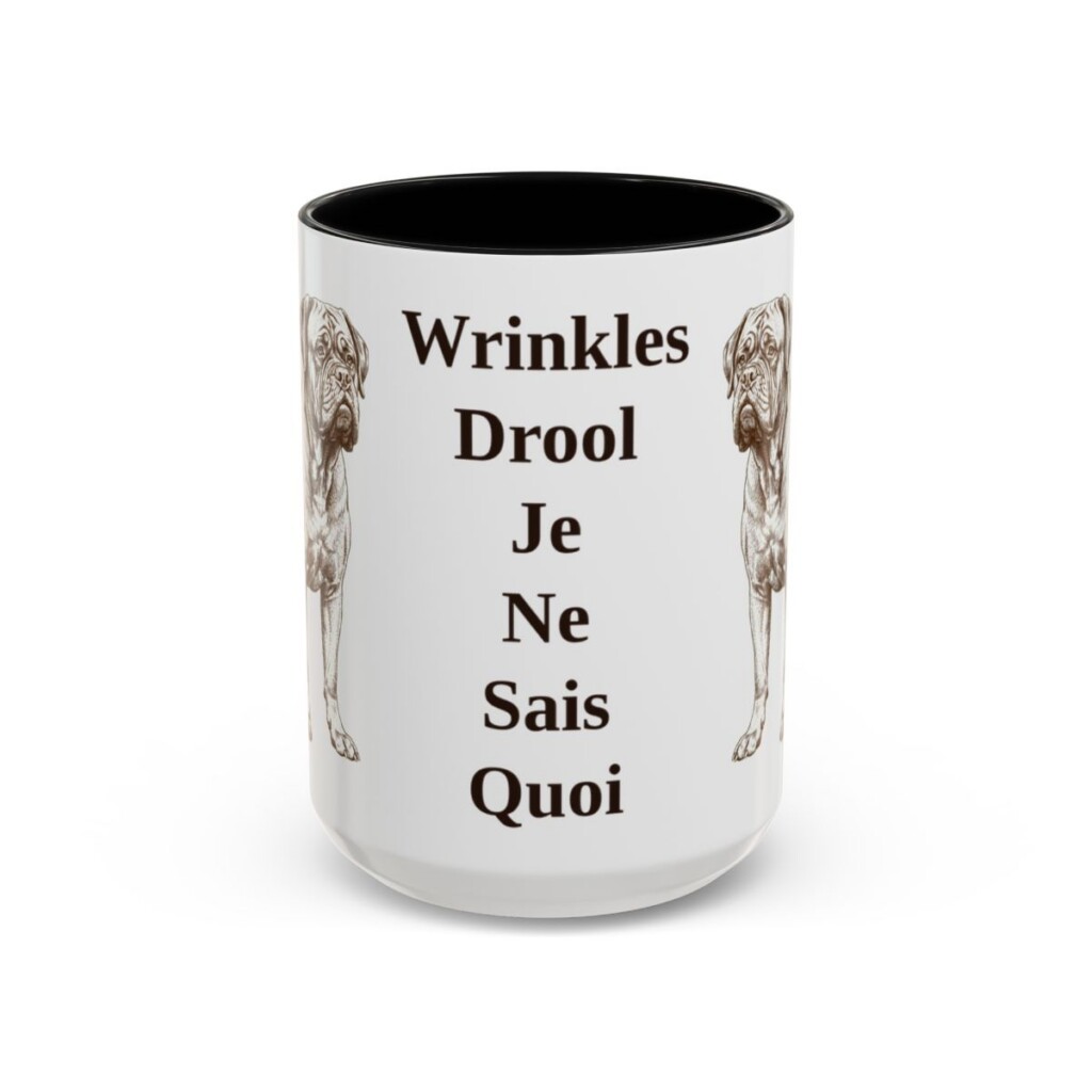 15oz-dogue-de-bordeaux-mug-humor-black-front 15oz Funny Dogue de Bordeaux Mug, Black, front view