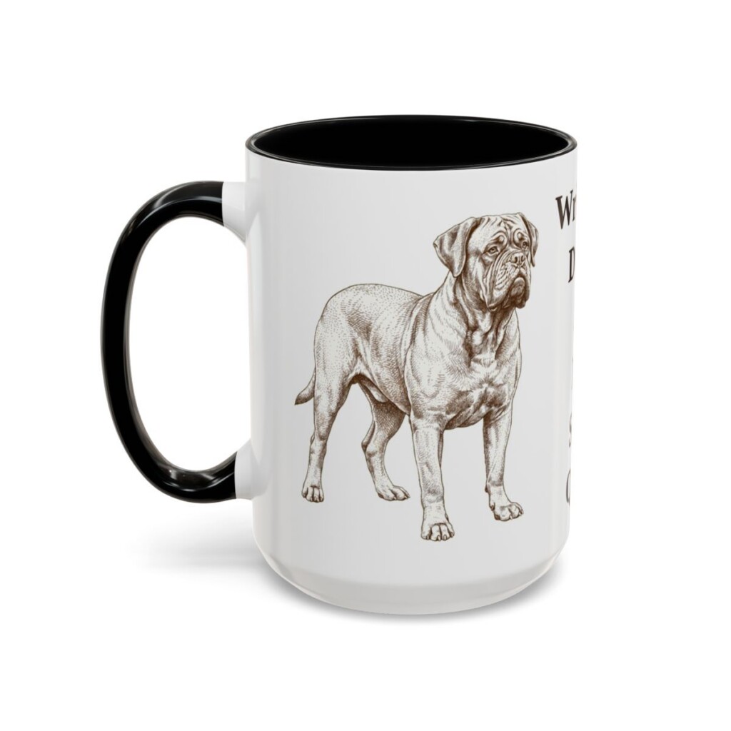 15oz-dogue-de-bordeaux-mug-humor-black-left 15oz Funny Dogue de Bordeaux Mug, Black, left side view