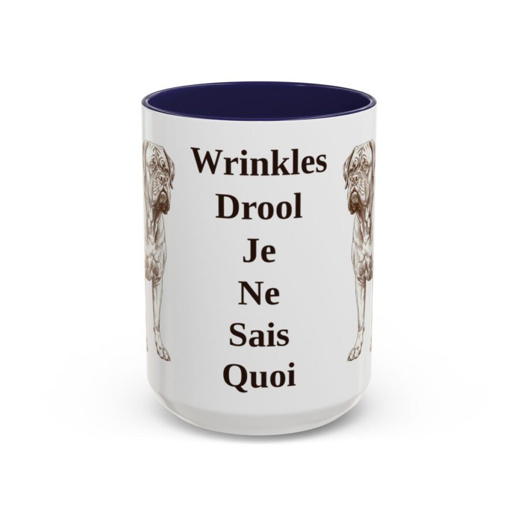 15oz-dogue-de-bordeaux-mug-humor-navy 15oz Funny Dogue de Bordeaux Mug, Navy, front view