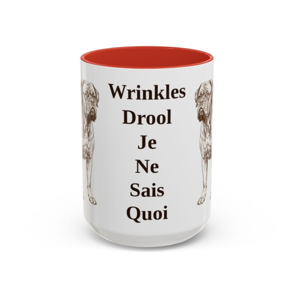 15oz-dogue-de-bordeaux-mug-humor-red 15oz Funny Dogue de Bordeaux Mug, Red, front view