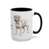15oz Dogue de Bordeaux Latin Mug, Black, right side view