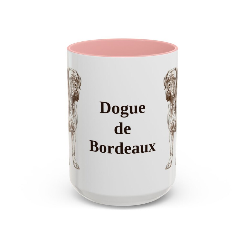 15oz-dogue-de-bordeaux-mug-pink 15oz Dogue de Bordeaux Mug, Pink, front view